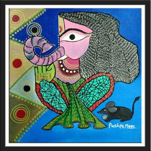 Ganesha Painting Ganpati Handpainted Painting For Home Series Acrylic On Canvas Size(Inch) 12 W x 12 H. This is imagination art work ganesh series by Pushpa More.
To see the original paintings visit - https://dirums.com/artworks/religious-devotional-paintings-artworks/ganesh-ganpati-paintings-wall-art
Check us more at Dirums