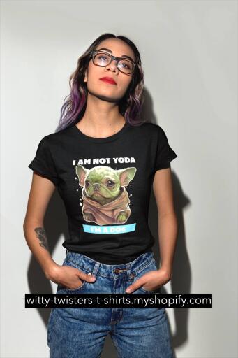 In the Star Wars franchise, Yoda is one of the most beloved characters, but some people take that love a little too far when they dress their pets like Yoda. Wear this funny Star Wars t-shirt and let dog owners that are Star Wars fans know that it's a dog and not Yoda.

Buy this funny Star Wars t-shirt about dressing dogs like Yoda here:

https://witty-twisters-t-shirts.myshopify.com/products/i-am-not-yoda-im-a-dog