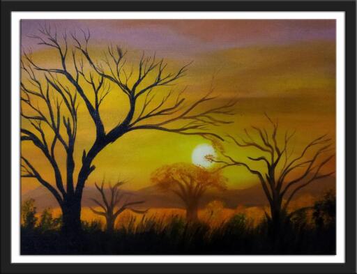 This is a beautiful sunrise landscape paintings created by Anuradha Saxena. The painting is made with acrylics on a canvas board and measures 16 inches in width and 12 inches in height. The painting has been varnished for care and protection and is perfect for wall decor. The vibrant colors used in the painting capture the beauty of the sunrise and the natural landscape. This painting would make a wonderful addition to any art collection or home decor.
To see the original paintings visit - https://dirums.com/artworks/landscape-paintings