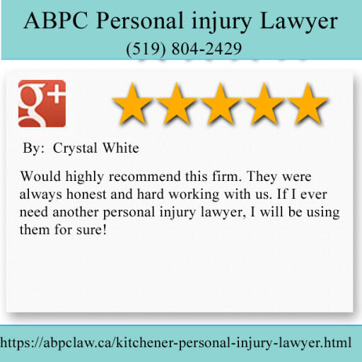 ABPC Personal Injury Lawyer
565 Trillium Drive, Unit 6
Kitchener, Ontario, N2R 1J4
(519) 804-2429

https://abpclaw.ca/kitchener-personal-injury-lawyer.html