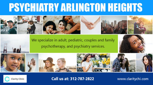 Arlington heights adhd professionals offer innovative ADHD treatments https://claritychi.com/about-us/
Find Us : https://goo.gl/maps/tKXRqfSM2ev
One reason why people linger on being depressed, anxious and too consumed by their personal conflicts is that these destructive feelings are bottled up inside them. Talk is therapeutic since it is a form of release. Psychotherapy too is essentially cathartic, and this is illustrated in the way it allows clients to freely express what they feel inside and to feel lighter - mentally and psychologically - in the process. At the end of the day, what depressed and anxious people need is someone to talk to; a arlington heights adhd psychotherapist fulfills that need and more.
My Social :
https://www.pinterest.com/ClarityClinic/
http://www.alternion.com/users/ClarityClinic/
https://www.linkedin.com/company/clarity-clinic-llc/
https://about.me/arlingtonheightsadhd/

Clarity Clinic Arlington Heights
2101 S Arlington Heights Rd suite 116, Arlington Heights, Illinois 60005
Email :    rreddy@clarityah.com
Website: https://claritychi.com/
Phone : (847) 666-5339
Fax : (847) 637-5479
Working Hours :
Monday To Thursday 7:00 AM To 9:00 PM
Friday : 7:00 AM To 6:00 PM
Saturday & Sunday : 7:00 AM To 5:00 PM

Deals In....

Arlington Heights Couples Counseling
Arlington Heights Marriage Counseling
Couples Counseling Arlington Heights
Heights Marriage Counseling Arlington
Psychiatry Arlington Heights
Therapy Arlington Heights