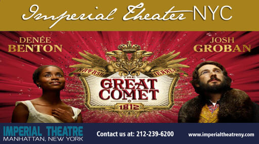 Imperial Theater NYC tickets are always in hot demand at http://www.imperialtheatreny.com/

Find Us here ...
https://goo.gl/maps/qyDqGMaJomp

Services 
Imperial Theatre
Imperial Theater NYC

Address-  
249 West, 45th Street, Manhattan, New York City, NY 10036, United States
General Information: 212-239-6200

The Imperial Theatre has claimed to be among the ideal Broadway Theatre's, for its dimension, area and design. This lovely building can hold up to 1417 participants and brings a few of the very best efficiencies to showcase to dedicated music fans. You could buy tickets by clicking the huge "Buy Ticket" photo above, or you can purchase tickets directly on the Imperial Theatre performance Set up page by clicking the "Buy Ticket" switch in each listing.

Social:
https://imperialtheatre.netboard.me/
https://en.gravatar.com/imperialtheaternyc
https://imperialtheatre.contently.com/
https://followus.com/imperialtheatre
https://kinja.com/imperialtheatre