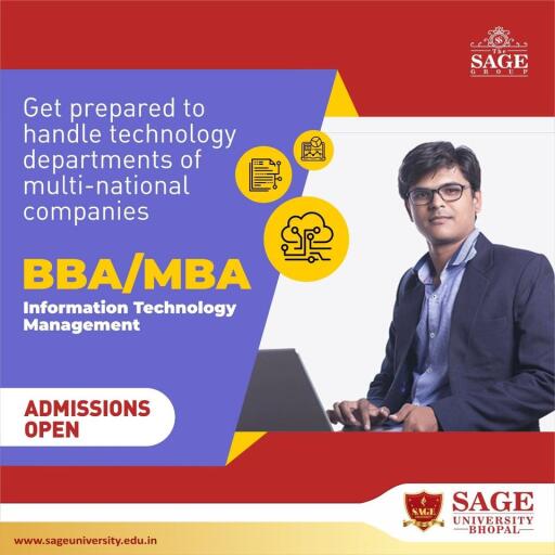 Get the required expertise, knowledge, and skills with the BBA & MBA Program in Information technology Management from SAGE University, and be the master of your own destiny.