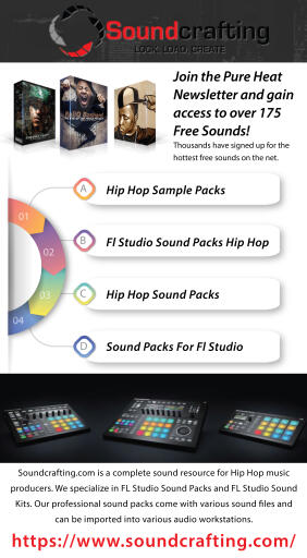 Gear up to satisfy your fans of hip hop music with quality and impressive music that compels everyone to shake up with the use of FL studio sound packs hip hop from soundcrafting.com. We offer a latest collection of royalty free sound packs which are available in WAV format and are suitable for all projects and professional studio applications that support WAV format. For more details please visit: http://www.soundcrafting.com/