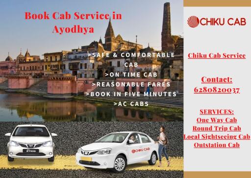 Chiku Cab is the best range of car rental services available in Ayodhya with an experienced driver. Chikucab provides cab service in Ayodhya from anywhere in Ayodhya City that includes Ayodhya bus stands or Ayodhya railway station. We provide cabs at special rates which make people easier to find the reasonable and best taxi experienced.