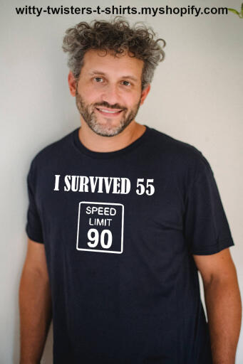 Sammy Hagar sang I Can't Drive 55, but now you can sing I Survived 55. If you're 55 or older, then wear this funny age-defining t-shirt for drivers so you can survive another 35 years, but beware of driving too fast, the speed limit is 90. Whether you're a music, or driving fan, or a fan of being alive, wear this humorous older generation driver's t-shirt and show those youngins a thing or two.

Buy this funny t-shirt for freedom 55 driving here:

https://witty-twisters-t-shirts.myshopify.com/products/i-survived-55-speed-limit-90?_pos=1&_sid=81b32a7be&_ss=r
