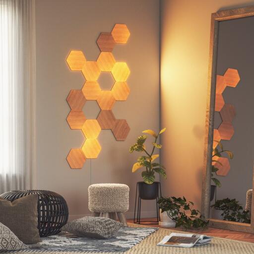 Create beautiful symmetry in any room, or get completely abstract - the choice is yours.

Modular smart lighting with elegantly unified shapes.

✓ Set the mood for special occasions with over 16 million colours
✓ Stylish, energy-efficient and long-lasting
✓ Multi-touch control lets you to operate the lights with your palm
✓ Integrated audio sensor to react to ambient sounds and music
✓ Works with Apple Homekit, Google Assistant, and Amazon Alexa

$339.00

https://synced.sg/products/nanoleaf-shapes