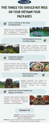 With the right couple tour packages for Vietnam from Kolkata, you'll get an insider's look at the country's charms. These 5 activities will make your unforgettable trip even more memorable.

Click Here: https://bit.ly/3veiFR4