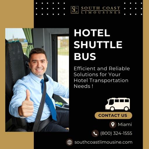 Discover stress-free travel with South Coast Limousines' deluxe hotel shuttle bus in Miami. Our plush buses and expert drivers smoothly transport you hub to hub while top-tier staff handle the details. Glide in luxury across this vibrant city. Visit our site to book VIP rides ,delivering you relaxed to your ideal destinations.

Visit: https://southcoastlimousine.com/location/miami-florida/
